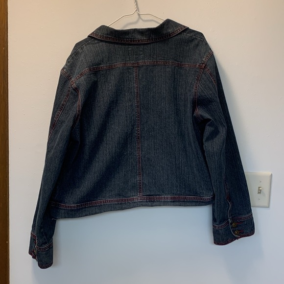 Destiny Blue Denim Jacket Red Trim Size 2X - Picture 11 of 12